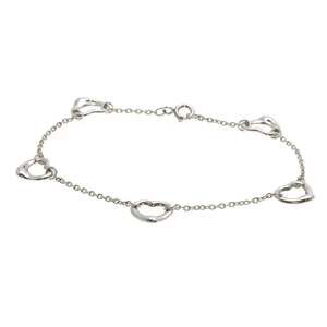TIFFANY Silver Heart Charm Bracelet